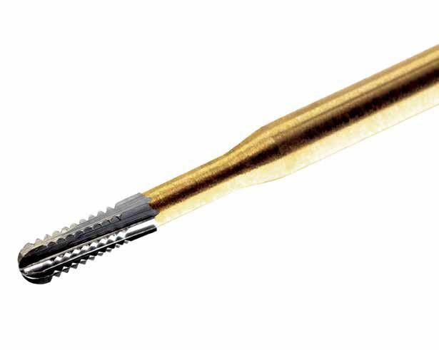 Blended solid carbide neck dissipates stress throughout the bur. Predator burs are the strongest, sharpest and most durable burs available.