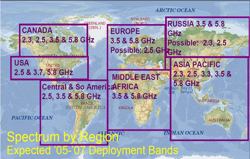 WiMAX: Frequencies worldwide For Germany