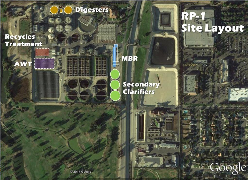 RP-1 Ultimate Site Layout Size Primary --- Secondary Treatment (MBR) 1 module (TIN = 8 mg/l) 2 modules (TIN = 5