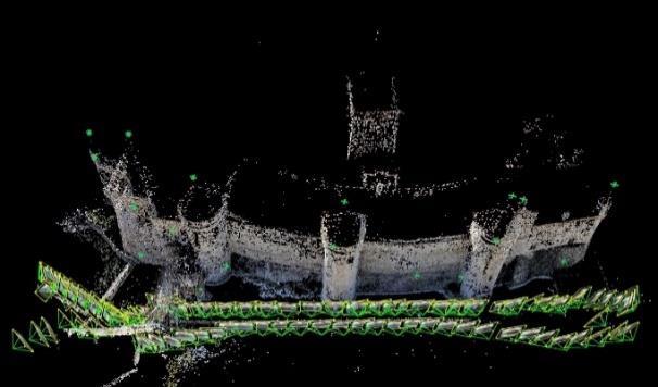 (top) and the dense point cloud (bottom) for the 8mm Canon 6D dataset 2.4.