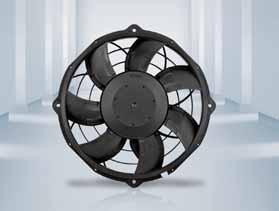 EC axial fan for automotive applications, Ø Material: Housing: P plastic, black (according to UL 9 HB) Blades: P plastic, black (according to UL 9 HB) irflow direction: "V" (intake over the rotor)