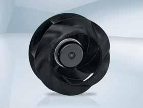 EC centrifugal fan - RadiCal backward curved, for automotive applications, Ø 8 Material: Impeller: Glass-fi ber reinforced P plastic (according to UL 9 V, EN 555- / HL) Rotor: Painted black