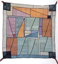 Textile pieces were cut into various geometric shapes and randomly and spontaneously organized.
