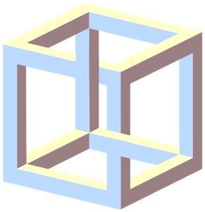 The impossible cube or irrational cube is an impossible object that draws upon the ambiguity present in a Necker cube illustration.