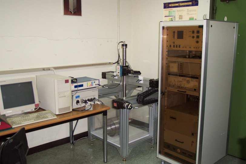 Experimental Setup for Beam Profile Measurement and C-Scan Test in Water Experimental Facility High power ultrasonic system RITEC RAM-10000 : Tone burst excitation C-scanning system 3-D Scanner :
