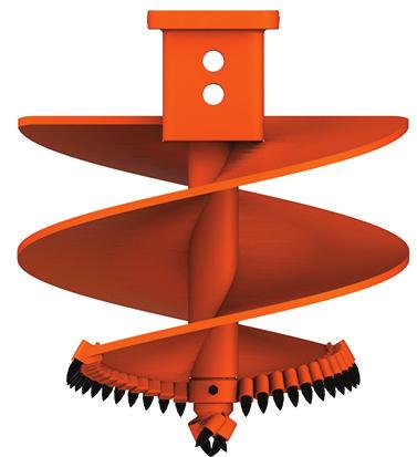 S-PATTERN ROCK AUGER Double Cut and Double Carry shown Standard Flight Thickness for Lead and Carry Sections: 1", 1 1/2" and 2" Cast Hub Flight Wraps Around Hub