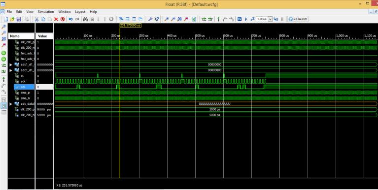 Output will display on chip scope software of ISE 4.7 design suite. ADC output data coming from rising falling edges of CLKOUT+ which 60MHz frequency.