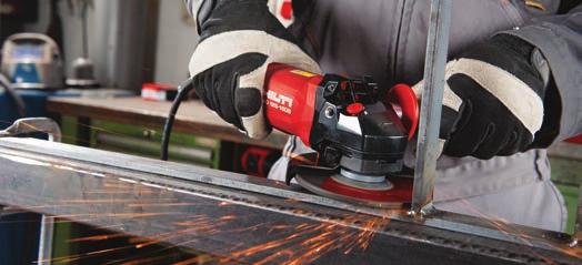 CUTTING, SAWING AND GRINDING 5 Angle grinder AG 125-15DB Cutting and grinding steel and mineral materials Cutting, rough and fine grinding of metals and mineral materials Removing coatings on cement