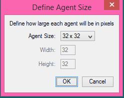 Name it Maze Craze and click OK Step 3 Define Agent Size Do not