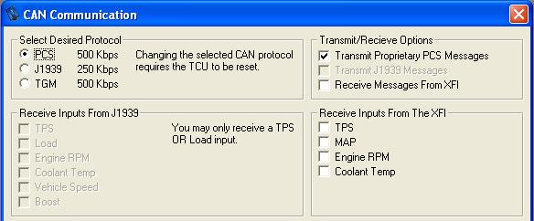 Proprietary CAN Communication for the PCS Automatic Transmission Controller 1. Overview The PCS TCU transmits and receives information over a CAN 2.0b Bus.