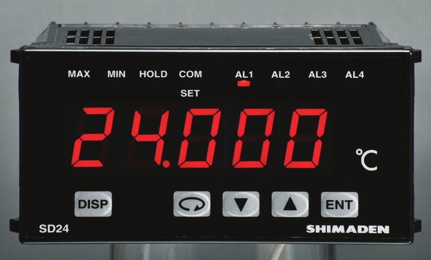 Comparison with SD20 (discontinued) Series SD24 SD20 SD24 Number of digit 4 digits 5 digits Accuracy 0.25% 0.1% Input Specified by customer Universal Display cycle range 0.25 sec. 0.1 sec.