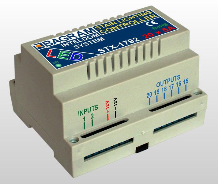 Stair lighting controller STX-1792 STX-1792 controller is used to control stairs lighting dynamically.