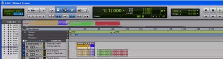 2 To start and stop Pro Tools, press the Spacebar, or click the Play and Stop buttons on-screen.