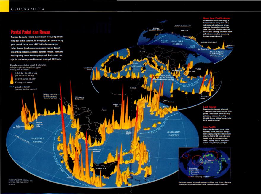 Tsunami Risk Map - National Geographic Indonesia March Edition - 2005 Padang 1941 (7.