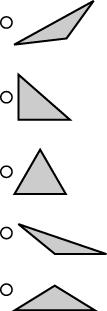 100 Day Countdown to the 4 th Grade Math FSA Day 86 MAFS.4.G.1.2 1. A set of triangles is shown. Select all the obtuse triangles. MAFS.4.G.1.2 4. Ezekiel was learning about different quadrilaterals.