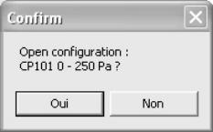 12 To open a configuration, click on the name of the configuration required (as explained p10). The name chosen is then displayed. Click on "Open".