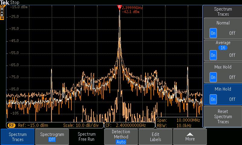 Mixed Domain Oscilloscopes -- MDO3000 Series Normal, Average, Max Hold, and Min Hold spectrum traces RF measurements The MDO3000 Series includes three automated RF measurements - Channel Power,
