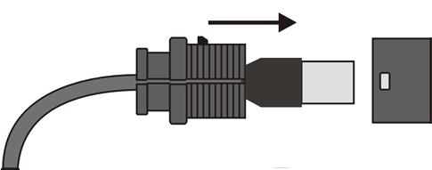 Figure 2-8: Connecting the IDU COM connector and inserting the Sealing Cap 4 Use appropriate sealing material to protect the connection against moisture and humidity.