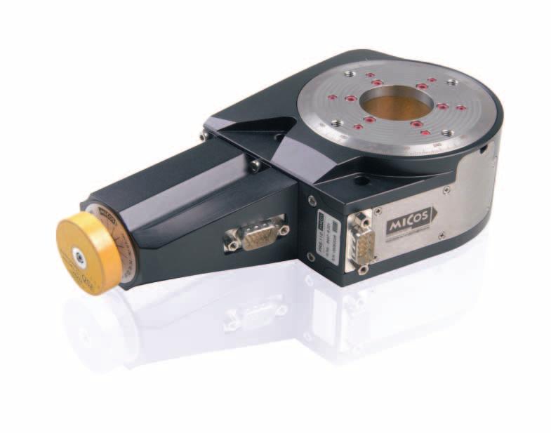 Precision Rotation Stages PRS-110 Highlights Backlash-compensated worm drive Unlimited rotation range with contactless reference point switch Applications These high-precision rotation stages are