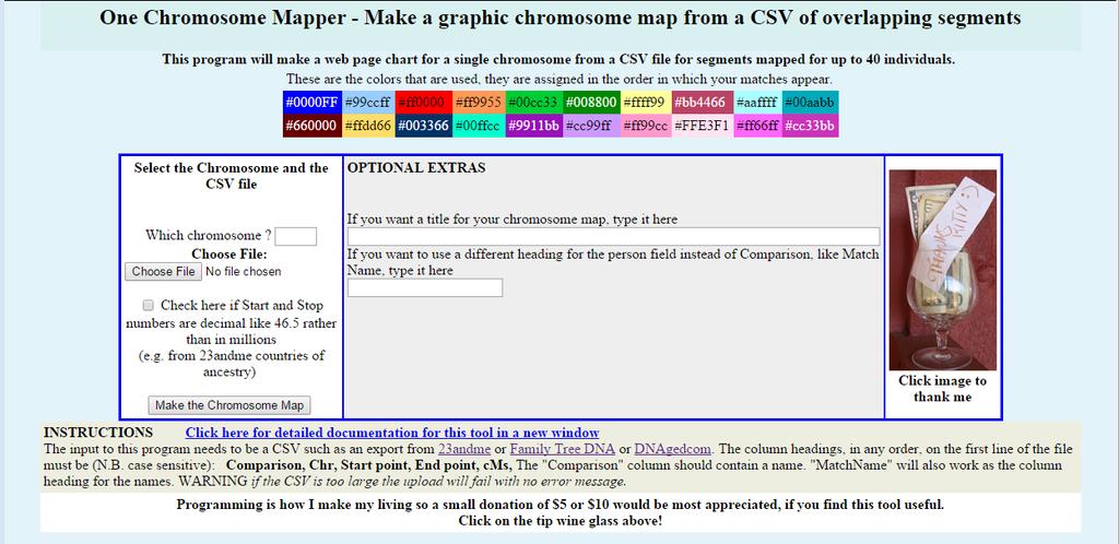 Kitty Cooper s One Chromosome Map Input Screen