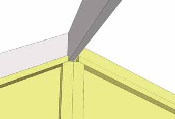Slide Rafter Section up on gable framing until bottom of Ridge Board