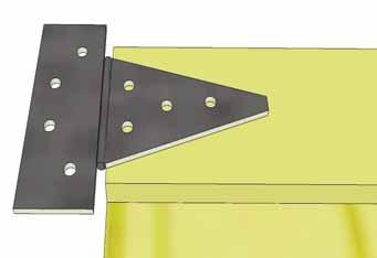 Use shim to help keep the door evenly spaced on bottom. One of the extra roof shingles (see parts list) can be used.