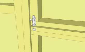Use 4-2 screws to secure each Stop. Stops should overlap door by approx. 1/2. 75.