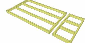 Lay out Large Floor Joist Frame and 2 Floor Joists as illustrated above.