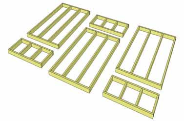 Attach each large and small floor joist frame together