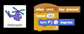 Save your project Challenge: More controls Can you code your helicopter to respond to to the down and right arrow keys?