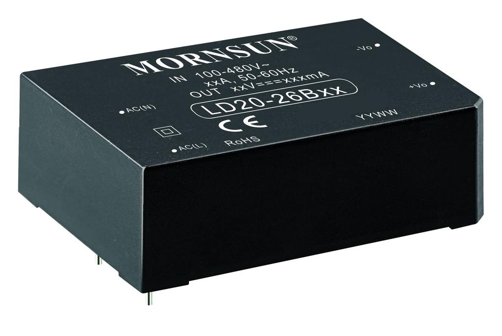 20W, AC/DC converter RoHS FEATURES Ultra wide input voltage range: 90-528VAC/100-745VDC Regulated output, Low ripple & noise Operating temperature range: -40 to +70 Output short circuit,