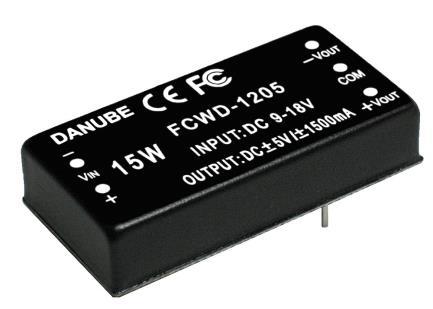 FCW SERIES 15W WIDE RANGE FEATURES 15W DIL PACKAGE INDUSTRY STANDARD PACKAGE 9-18V,18-36V,36-72V,9-36V,18-72V WIDE RANGE REGULATED 100% BURN IN UL 94V-0 PACKAGE MATERIAL CUSTOM SOLUTIONS AVAILABLE