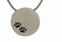 stainless finish (pewter). These two paw print designs offer a completely different look one set in black and the other, a single etched paw.