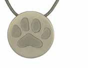 All pendants come with a 19 chain either gold plated or stainless finish as shown. More paw print options are shown on pages 5 and 7.