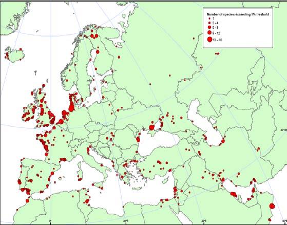 > 100,000 important wetlands (and other habitats) Forming a network