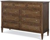 Three drawers Frame: Oak with Tiger Oak  Burnished Pewter finish Pages: 4, 9 1793-116 ALTON DRAWER