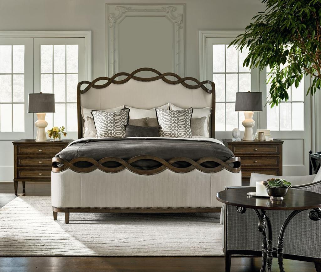Ethereal King Bed 1790-267/268/269 81 1/4w x 85 1/2d x 73h Manchester Nightstand 1790-102 32w x 20d x 29 1/2h Windsor Lamp