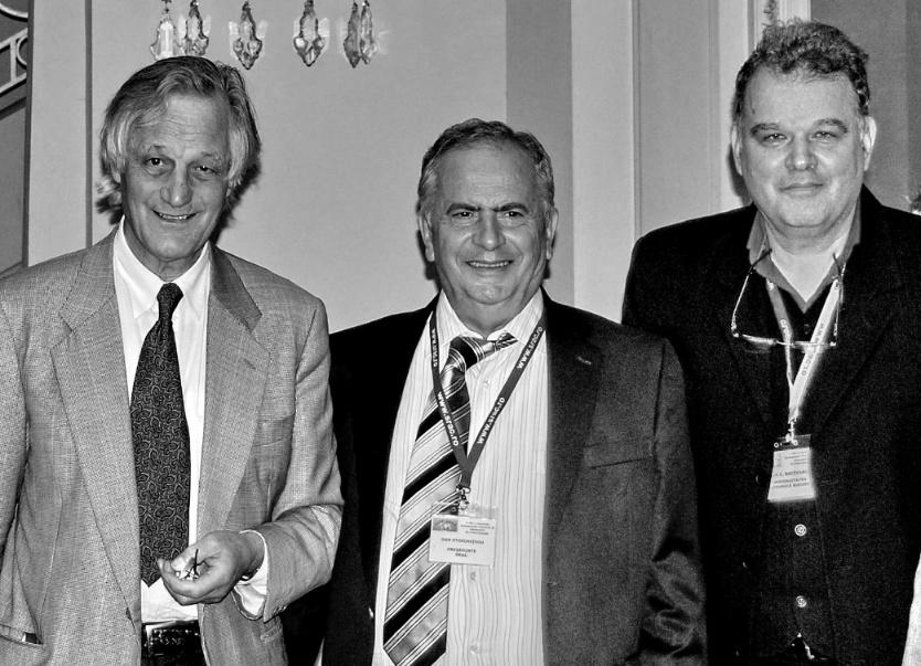 Prof.dr. I.C. Bacivarov, Scientific Chairman of CCF 2012 and Dr. D. Stoichitoiu, Chairman of CCF 2012 together with Prof. Emeritus dr. A.