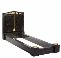 ADVIE TIP Scale drawings are sent with each order 14 WT42 Black granite ogee headstone with kerbs, vase and cover slab.