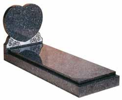 WT46 Blue Pearl Granite 36 high 78 x 30 overall A blue pearl heart with sandblasted rose ornament with cover slab.