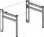 Legs of 29 inches in height support organizer uprights of 12, 16, 20, and 36 inches. Legs of 65 inches in height can be considered a 29 inch leg with an integrated 36 inch upright.