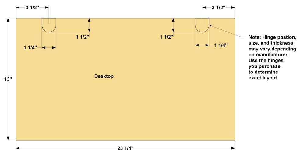 Step 4: Cut the Desktop to size from 3/4" plywood, as shown in the cutting diagram. Apply edging to all four edges, starting with the two short edges first.