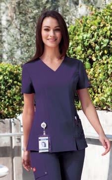 Xtreme Stretch Mock Wrap Top - 82814 The X-Treme Stretch Mock Wrap top features a front inset and patch pockets with stitch details and function tabs with the Dickies logo