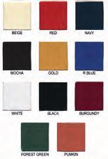 RED COUNTRY CHARM Standard I Colors: french vanilla, ivory, mauve, misty rose, new pink, royal blue, reef blue, sandalwood, sea foam green Standard II Colors: black, hunter green, gold, medallion