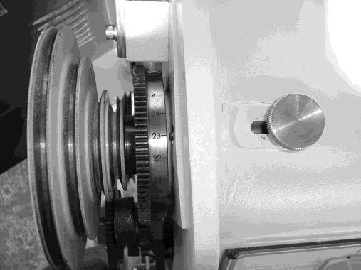 Rotate the spindle until the locking shaft locates in one of the indexing holes