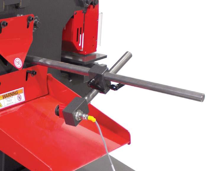 Optional Tooling - Auto-Cut Observe the following guidelines when operating the Auto-Cut Tool: described in the Ironworker Specifications or listed at the tooling Check shear blade clearance at every