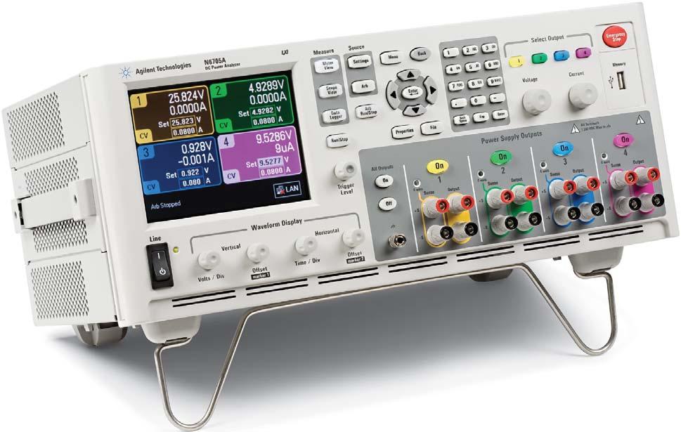 Modular System Based on DC Power Supply Outputs Feature Integrates capabilities of power supply, DMM, scope, arb and datalogger Large color graphics display Connections and controls color-coded to