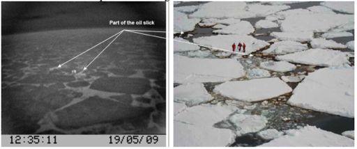 HAND-HELD IR IMAGES SINTEF Oil in Ice JIP field experiment 2009 Source: Per Daling -Sintef