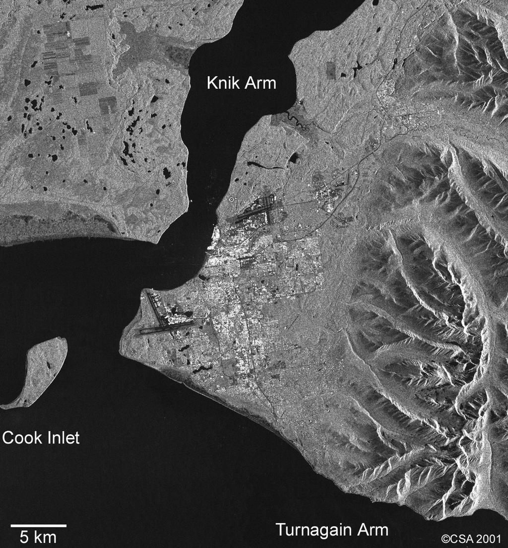 Geomorphology Radarsat image of Anchorage