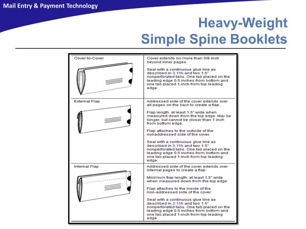 Heavy weight simple spine booklets have a: Weight over 1.
